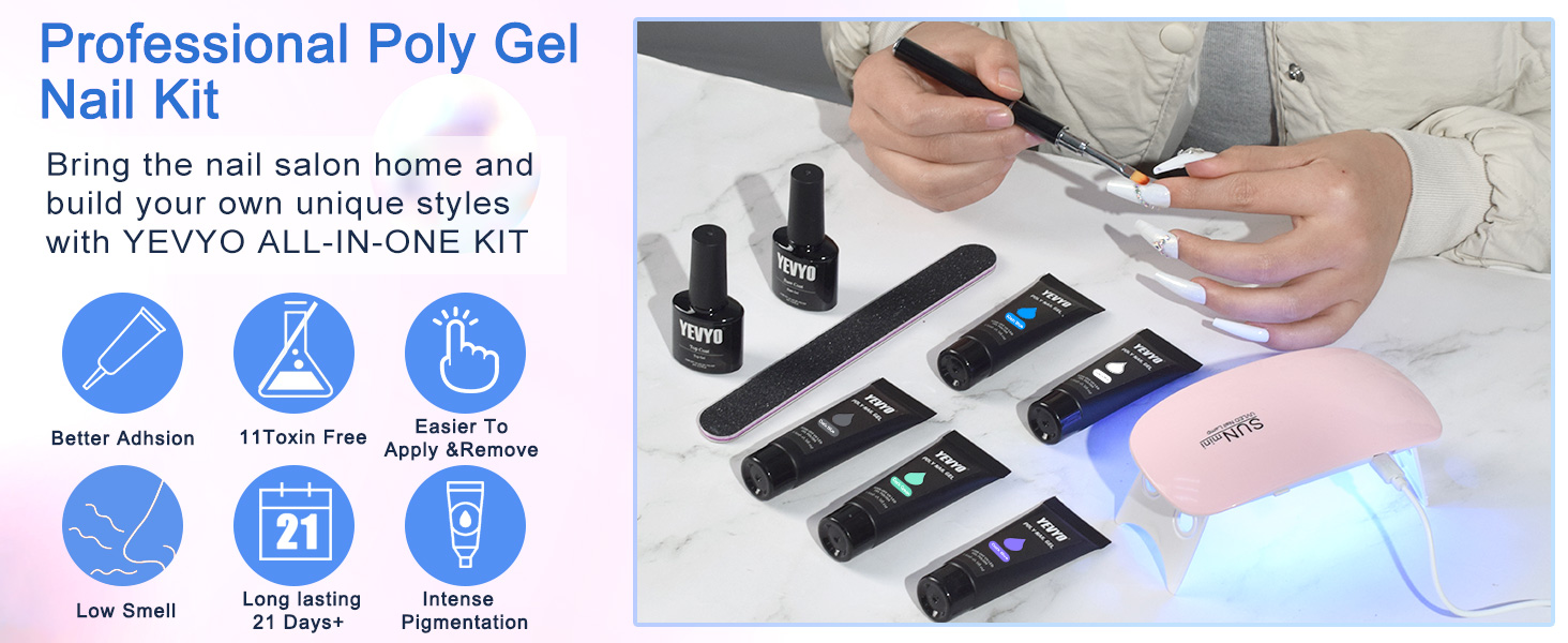 kit de uñas poli gel