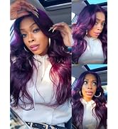 Nadula Bye Bye Knots Glueless Black Cherry Loose Body Wave Drawstring Wigs Human Hair with with F...