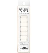 Dashing Diva Gloss Nail Strips - White Canvas | UV Free, Chip Resistant, Long Lasting Gel Nail St...