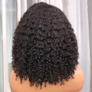 short curly human hair bob wig