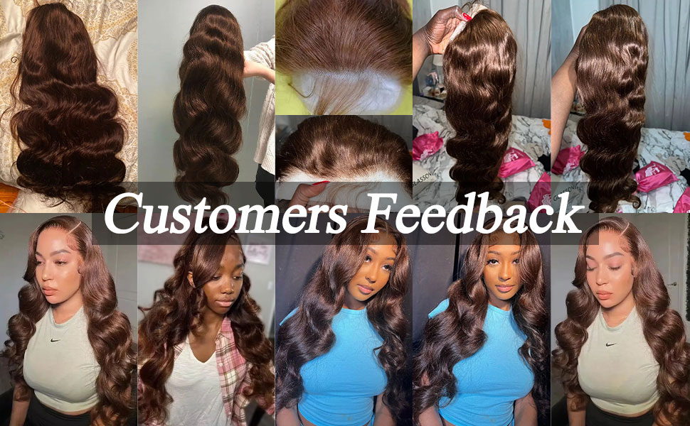 13X4 Chocolate Brown Body Wave Lace Front Wigs 