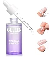 Gellen Nail Glue Remover for Press on Nails, 40ML UV Glue Remover, Non-Acetone Gentle Off for Fal...