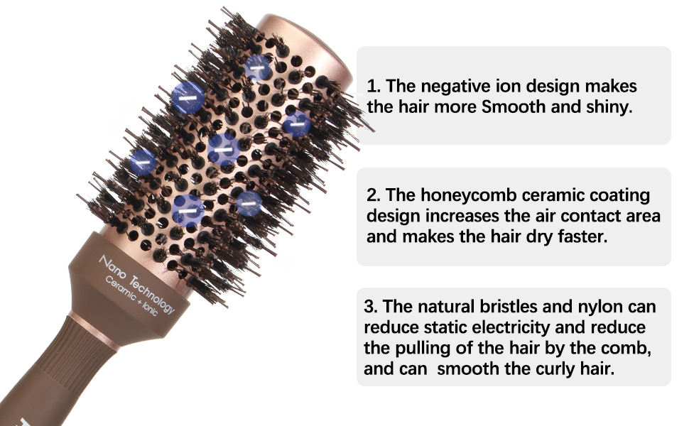 Round brush for blow drying