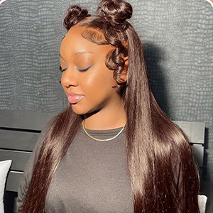 Tenacoo brown lace front wigs human hair can be curled and restyled