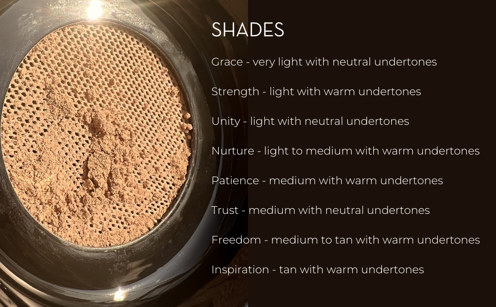 INIKA Organic Loose Mineral Foundation shades