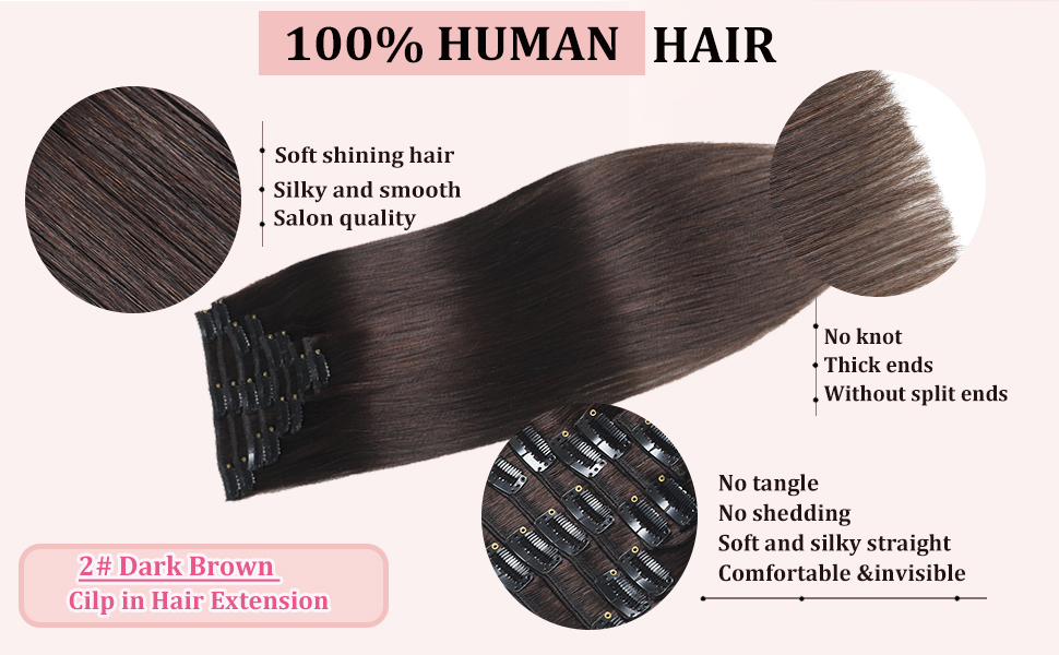 clip in hair extensions real human hair