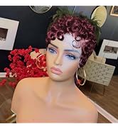 SisBroSis Chic Pixie Cut Curly Lace Front Human Hair Wigs 13X4X1 Lace Frontal Wigs Short Layered ...