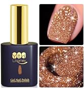 YTD Likomey Colorful Reflective Glitter Gel Nail Polish,15ml Brown Flash Diamond Shimmer Nails Ge...