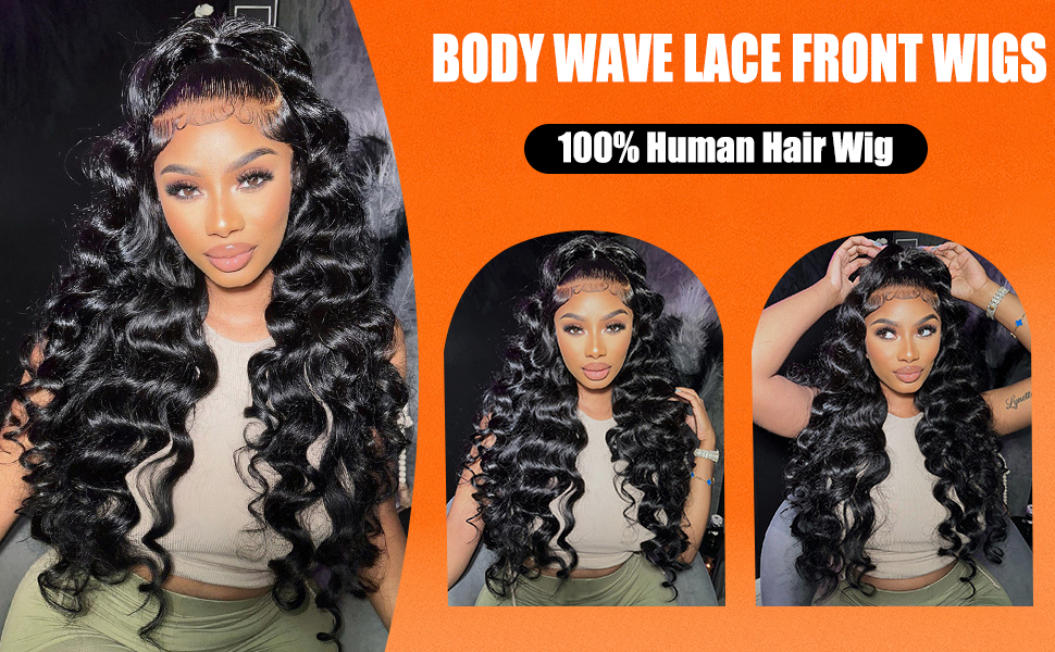 body wave lace front wigs human hair