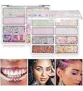 LANGMANNI 8 Colors Face & Body Glitter Palette - Holographic Changing Sparkling Mermaid Sequins f...
