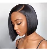 VIYAVIYA Bob Wig Human Hair Glueless Wigs 4X4 Straight Lace Front Glueless Wig 130% Density Short...