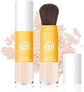 Mineral Sunscreen Setting Powder SPF 50, Mineral Brush Powder Oil Control Natural Matte Finish Lo...