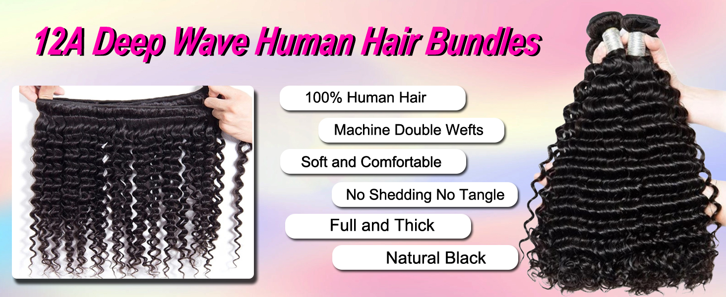 Deep Wave Human Hair Bundles