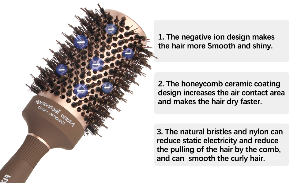 Round brush for blow drying