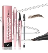 Microblading Eyebrow Pen,QIC Eyebrow 4 Tip Brow Pencil,Long-Lasting Natural Eyebrow Hair,Waterpro...
