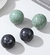 GLEAVI 2 Sets Ball Chinese Massage Chime Hand Massage Hand Chinese Health The Round Planet Black ...