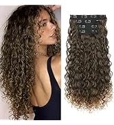 Flufymooz Clip in Hair Extensions, 4PC 100％ Pure Protein Silk Hair Extensions Long Soft Natural H...