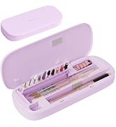 [2025 Upgraded]MelodySusie Acrylic Nail Tool Storage Box,Portable Dustproof Stand Displayer Holde...
