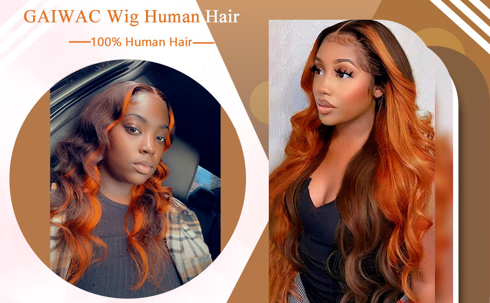 Ginger 13x6 Lace Front Wigs Human Hair Ombre