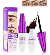 Peel Off Tattoo Eyebrow Gel Tinting,2pcs Dark Brown Easy Peel-Off Eye Brow Tint,Waterproof Long-l...