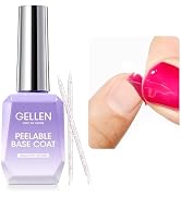 GELLEN Peel Off Base Coat, 18ml Peelable Gel Base Coat for Gel Nail Polish, UV LED Lamp Needed Cl...
