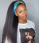 Kinky Straight Headband Wig for Black Women 30 inch Glueless Long Yaki Straight Headband Wigs Hum...