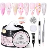 Beetles Solid Builder Nail Gel 1 oz White 3D Sculpting Gel for Nail Art Non-Sticky Extension with...