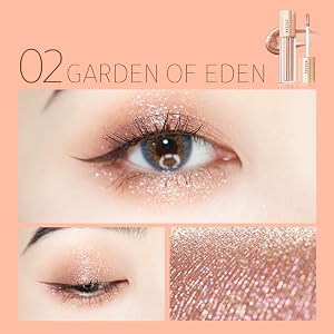 ZEESEA Glitter Galaxy Colored Liquid Eyeshadow, Dazzling Shimmer Eye Makeup, High Pigmented 