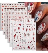 6 Sheets Halloween Nail Art Stickers Cute Ghost Pumpkin 3D Self-Adhesive Nail Stickers Spider But...