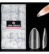 UNA GELLA Almond Nail Tips, 504Pcs Almond Gel X Nail Tips, 15 Sizes Full Matte Surface Nail Tips ...