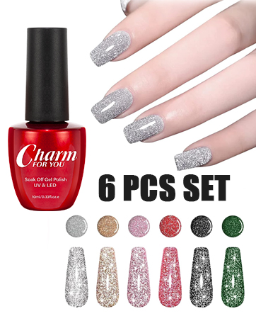 Diamond glitter gel polish
