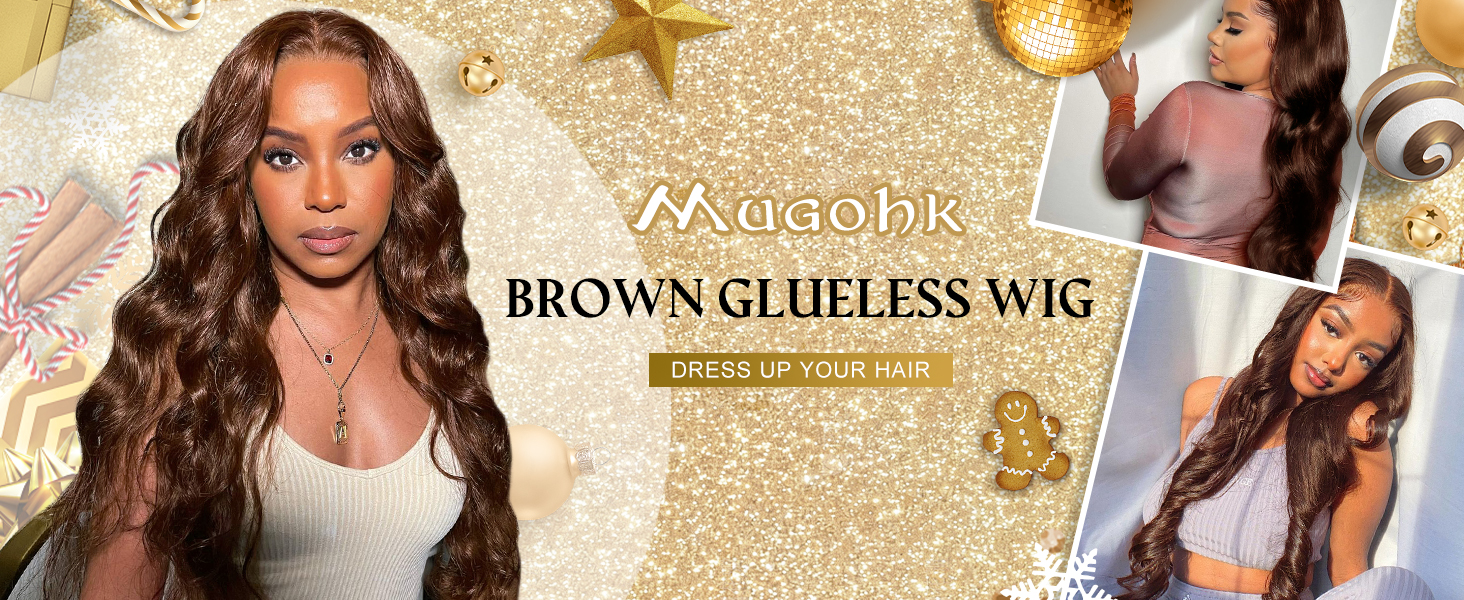brown glueless wig