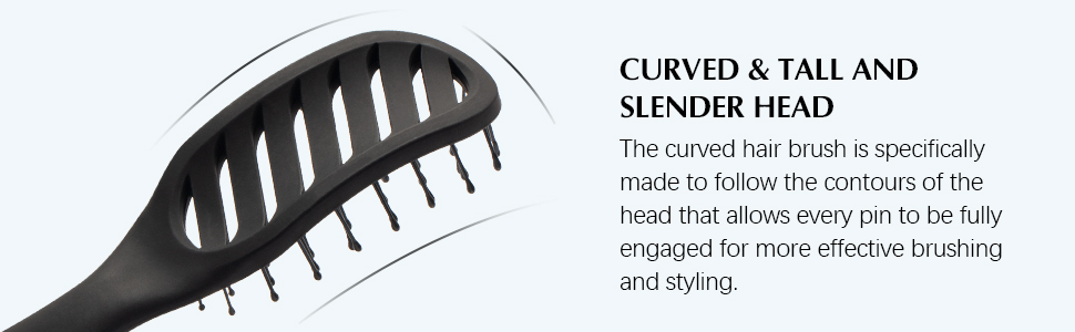 FIXBODY Curved Vent hair Brush for Blow Drying, Styling and Solon