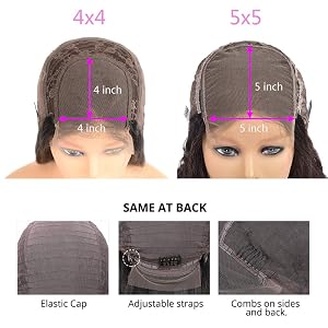 5x5 hd lace closure wigs human hair water wave