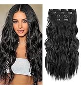 REECHO Hair Extensions, 4PCS Clip in Hair Extensions 24