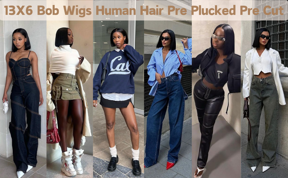 13x6 bob wigs human hair pre plucked pre cut