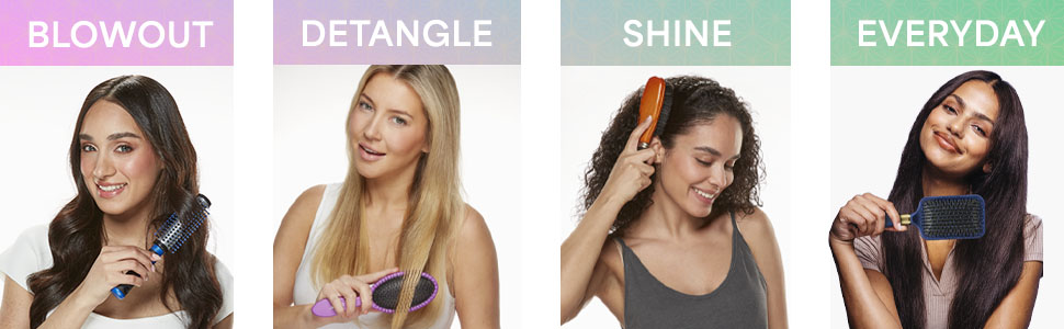 Blowout, Detangle, Shine, Everyday