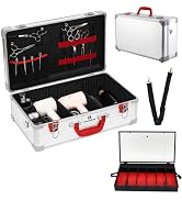 Large Barber Carrying Case, Hairdresser Tool Box Organizer Traveling Case, Portable Travel Barber...