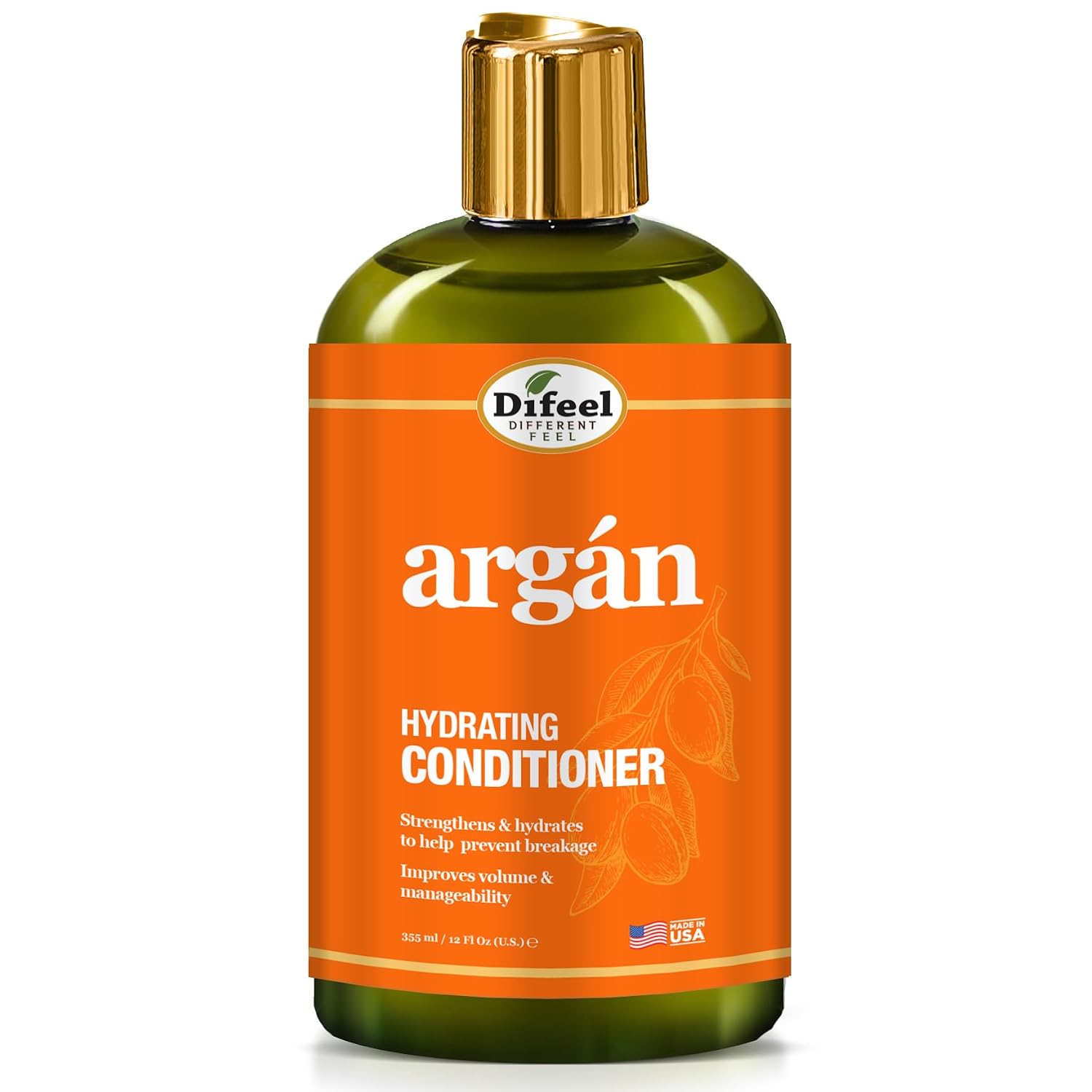 Difeel Argan Conditioner 12 oz Sulfate-Free for Deep Hydration and Nourishment