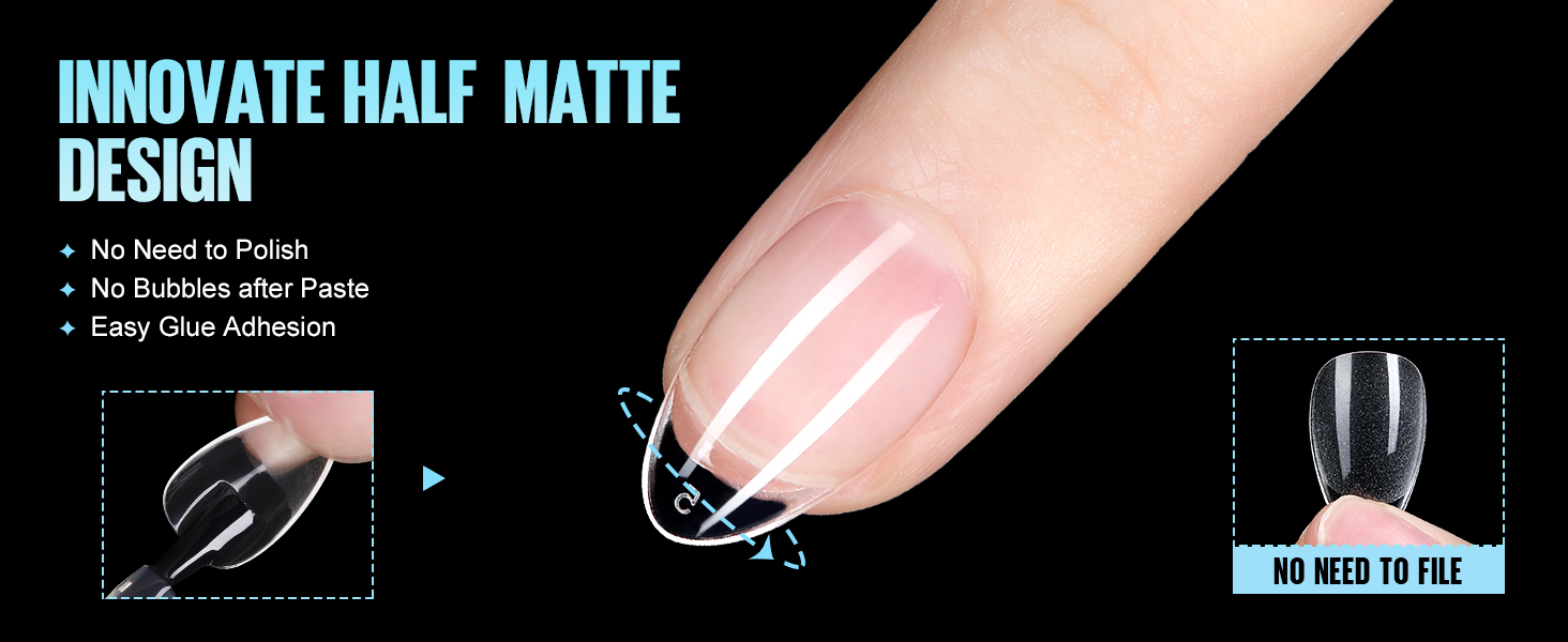 Half Matte Nail Tips