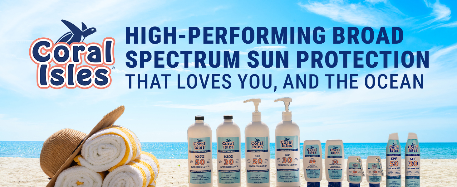 Coral Isles is a high performing broad spectrum sunscreen