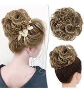 RUWISS Messy Bun Hair Piece Human Hair Messy Rose Bun Hair Buns for Women Real Hair Scrunchies Ha...