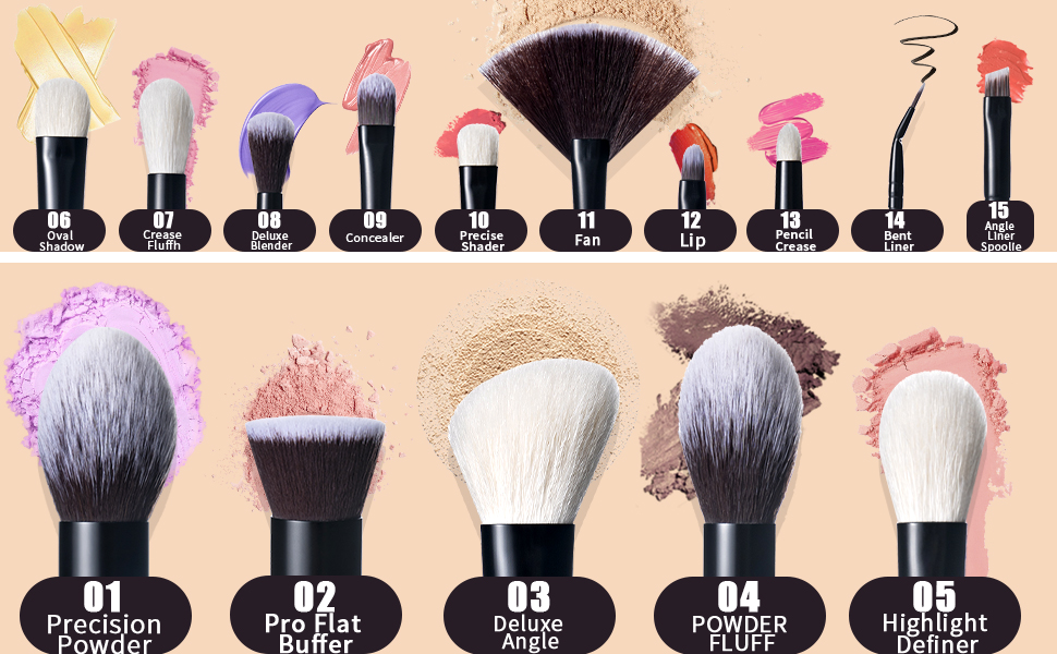 15pcs brushes set