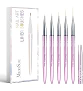 MelodySusie Nail Art Liner Brushes 5Pcs Professional Gel Polish Painting Art Design Pen Set for T...