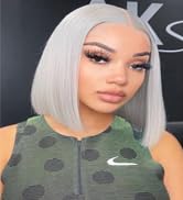 grey bob wigs human hair