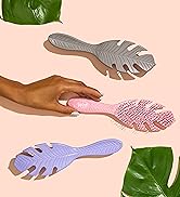 pink, grey, and purple detanglers on peach background