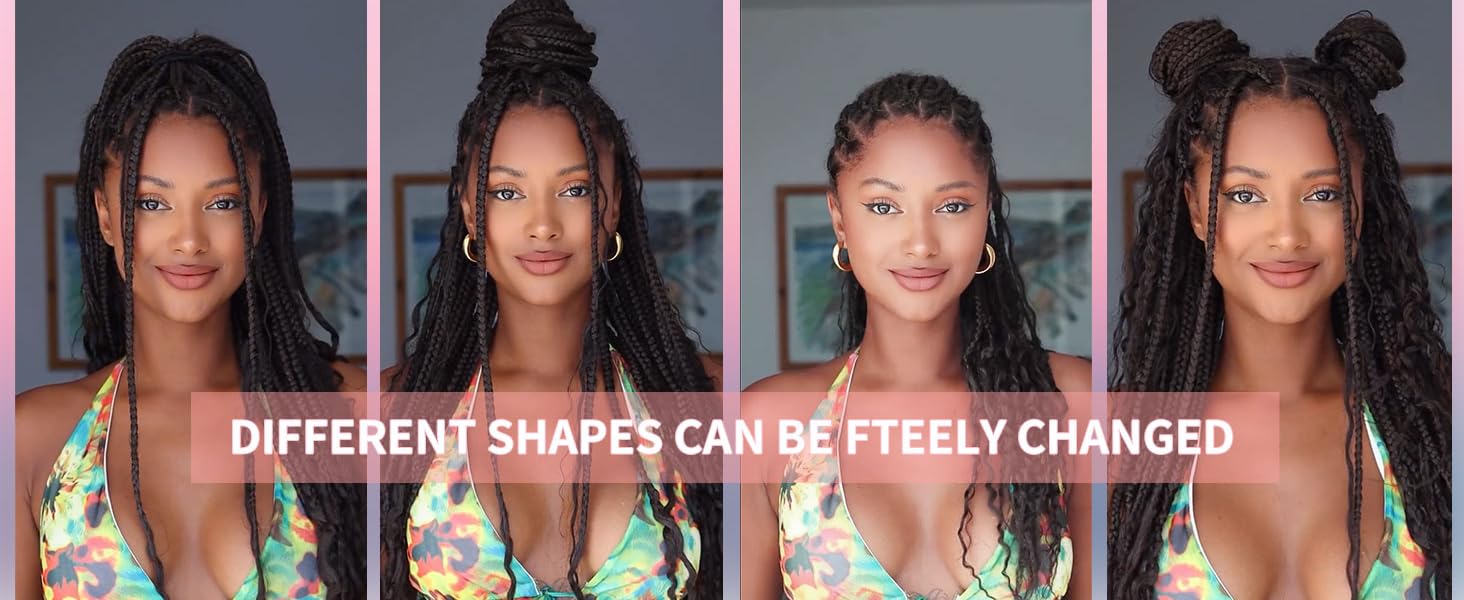 black braiding hair goddess box braid water wave deep wave 1B deep wave boho bohemian braid hair