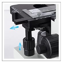 OMAX binocular biological compound microscope Mechanical stage with adjustment handle