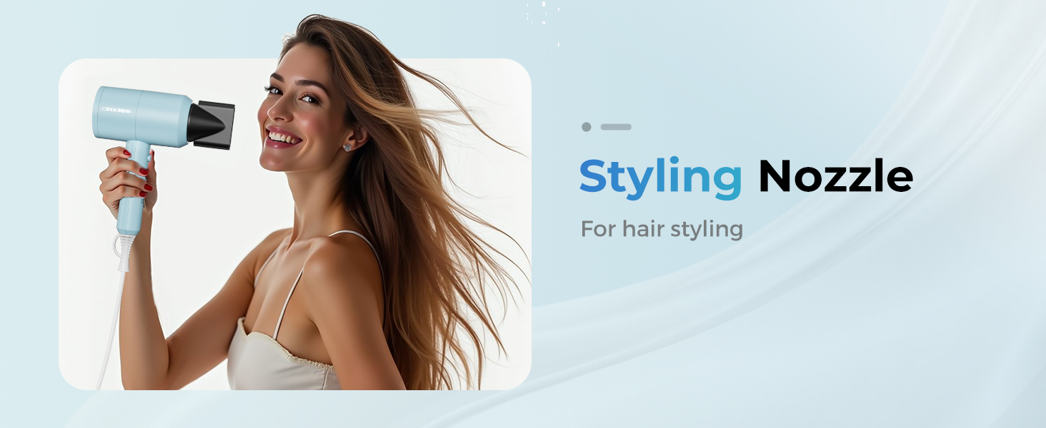 Lightweight Ionic Hair Dryer with Diffuser - Powerful 1800W Blow Dryer for Fast Drying