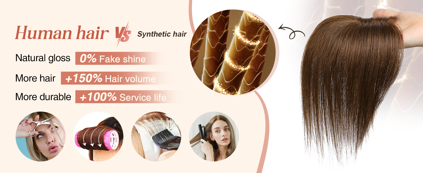 real human hair topper for women